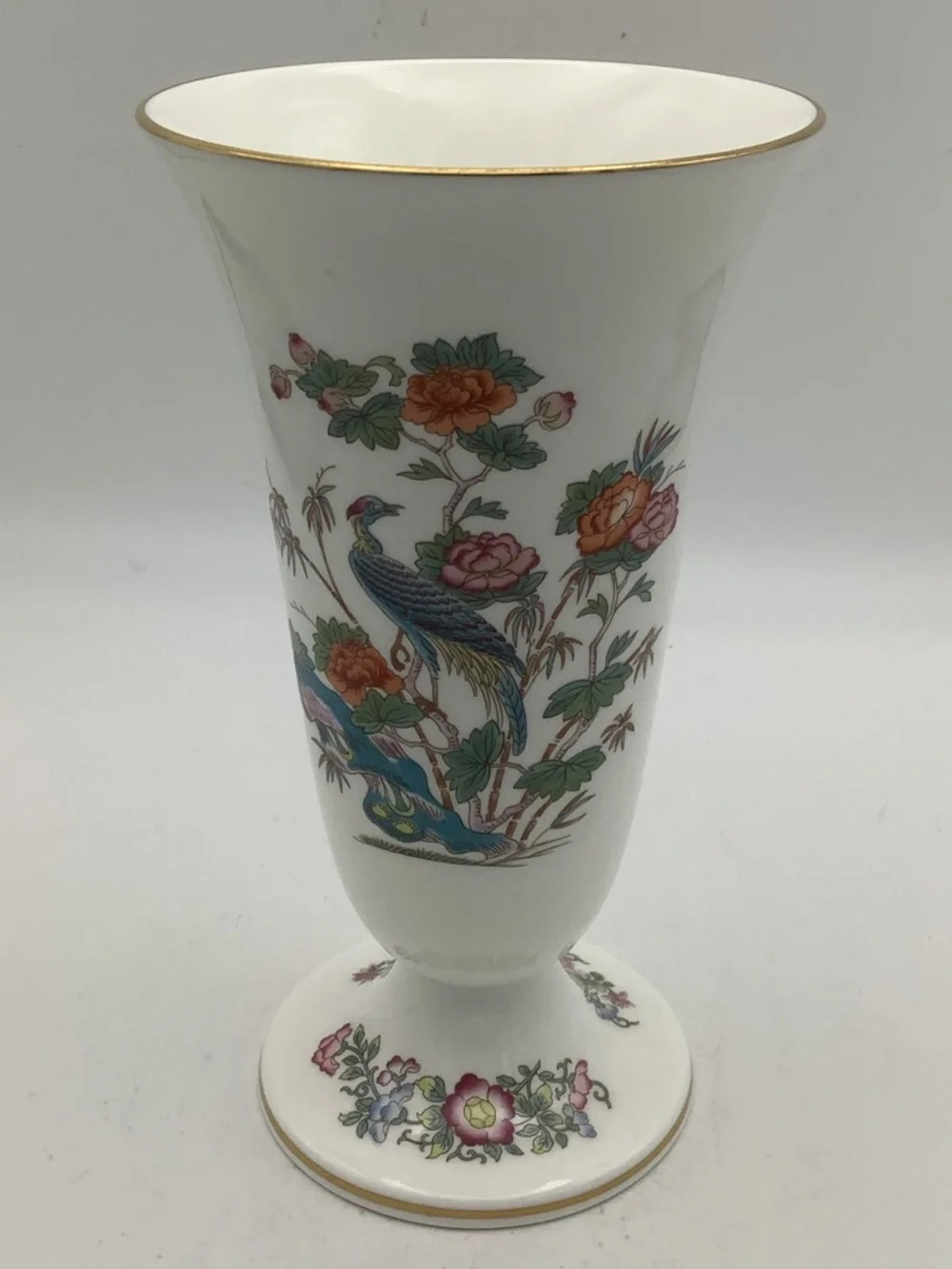 Wedgwood England Kutani Crane English Bone China Trumpet Vase